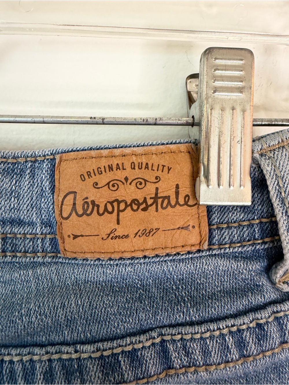 Aeropostale Women's Light Blue Distressed Bootcut Jeans Size 0 light wash holes - Picture 5 of 10